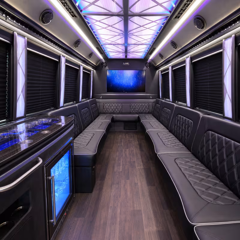 15 Passenger Party Bus Interior