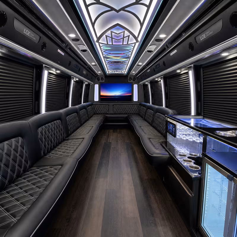 15 Passenger Party Bus Interior