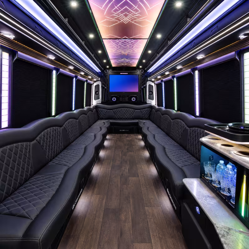 20 Passenger Party Bus Interior
