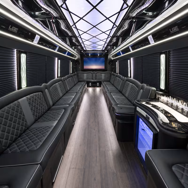 30 Passenger Party Bus Interior