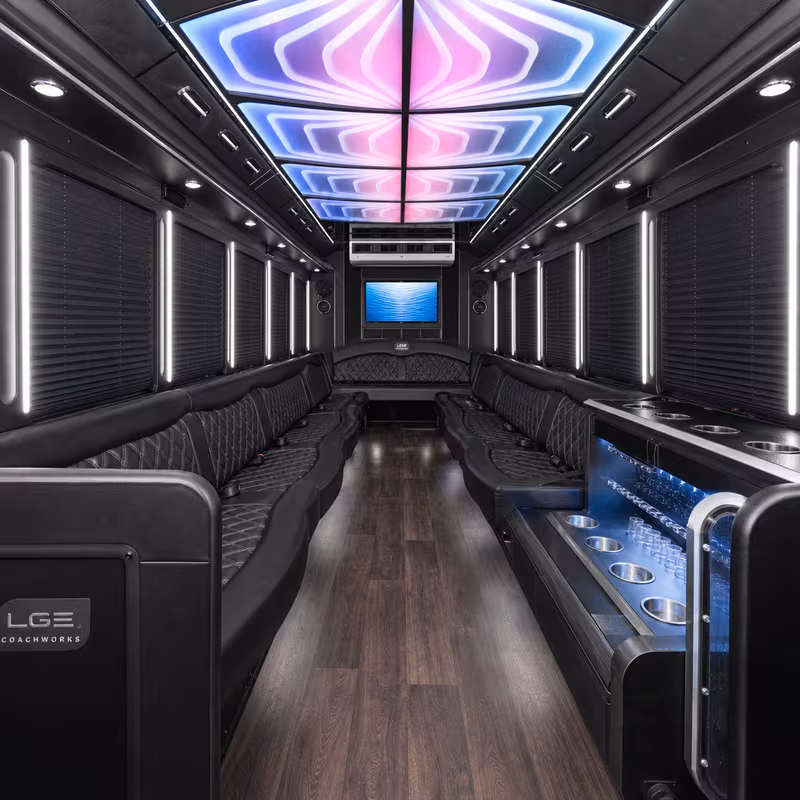30 Passenger Party Bus Interior