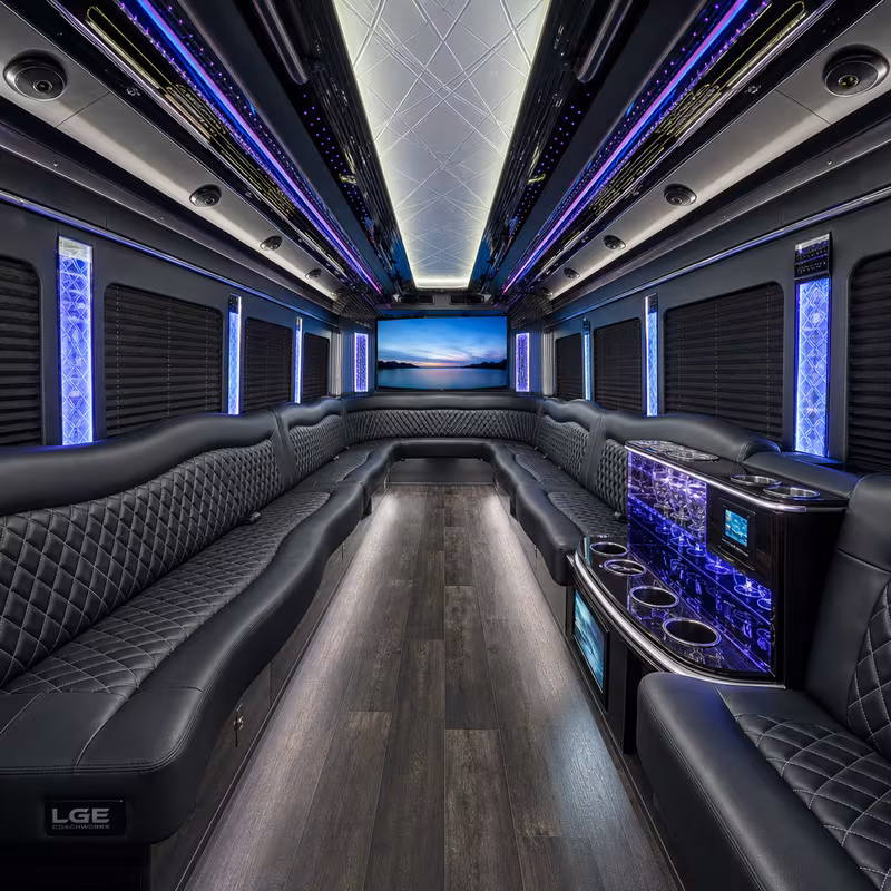 40 Passenger Party Bus Interior