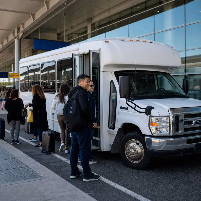 Black Mercedes Sprinter van staged for an Bronx Airport Transportation group