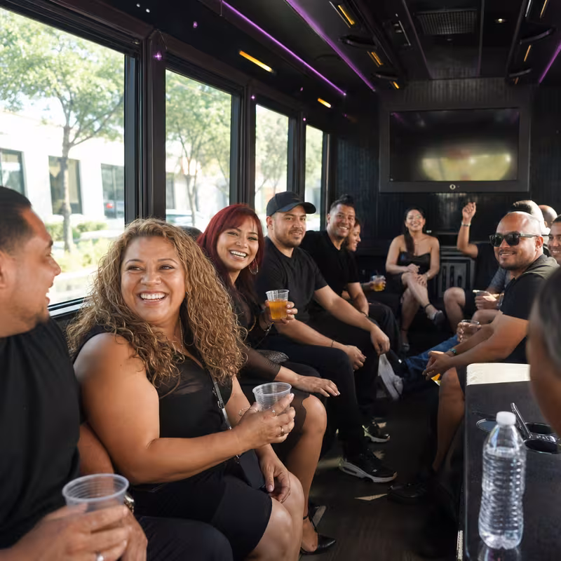 Black Mercedes Sprinter van staged for an Bronx Birthday Transportation group