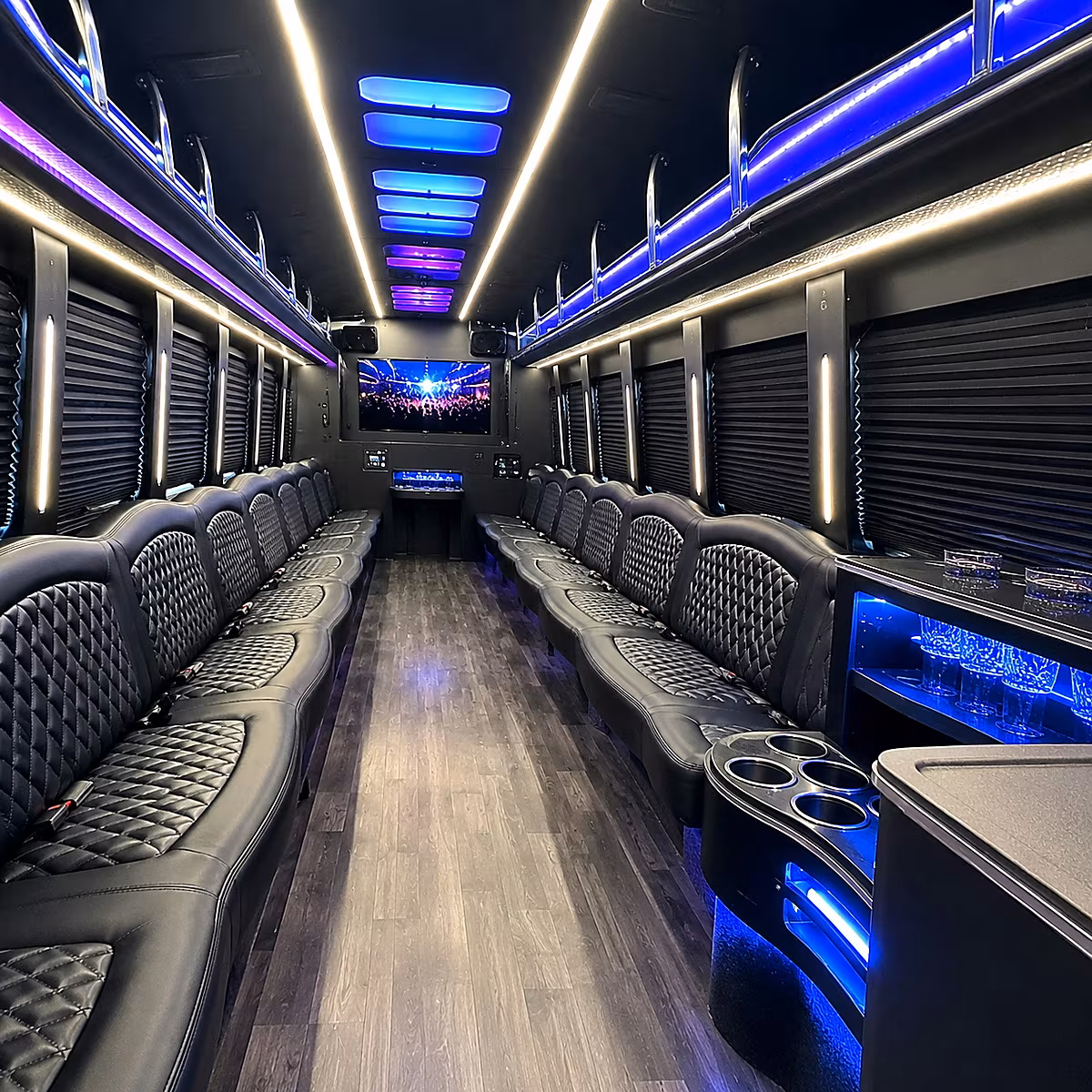 Bronx Private Event Transportation party bus interior