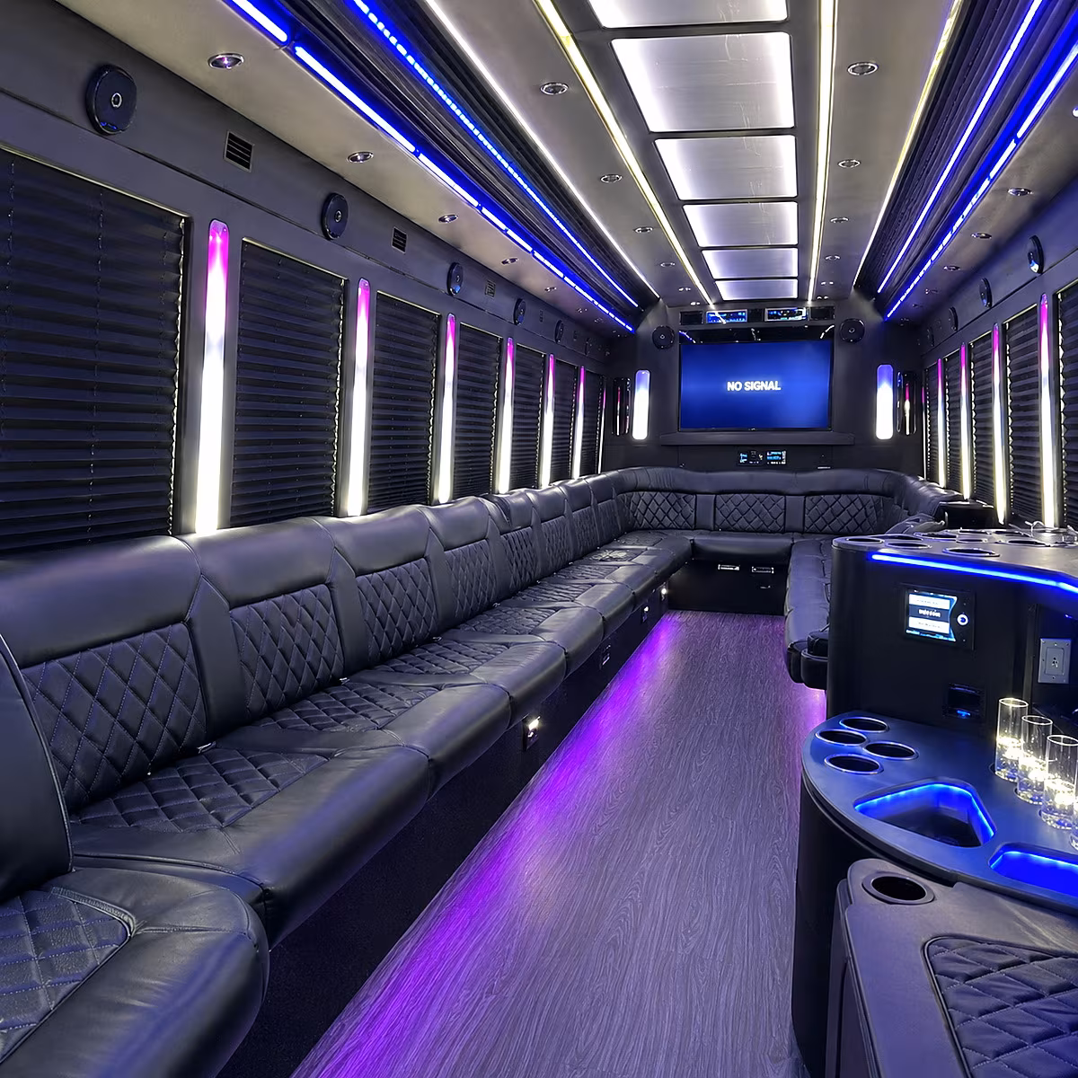 Bronx Winery Tour & Pub Crawl Transportation party bus interior
