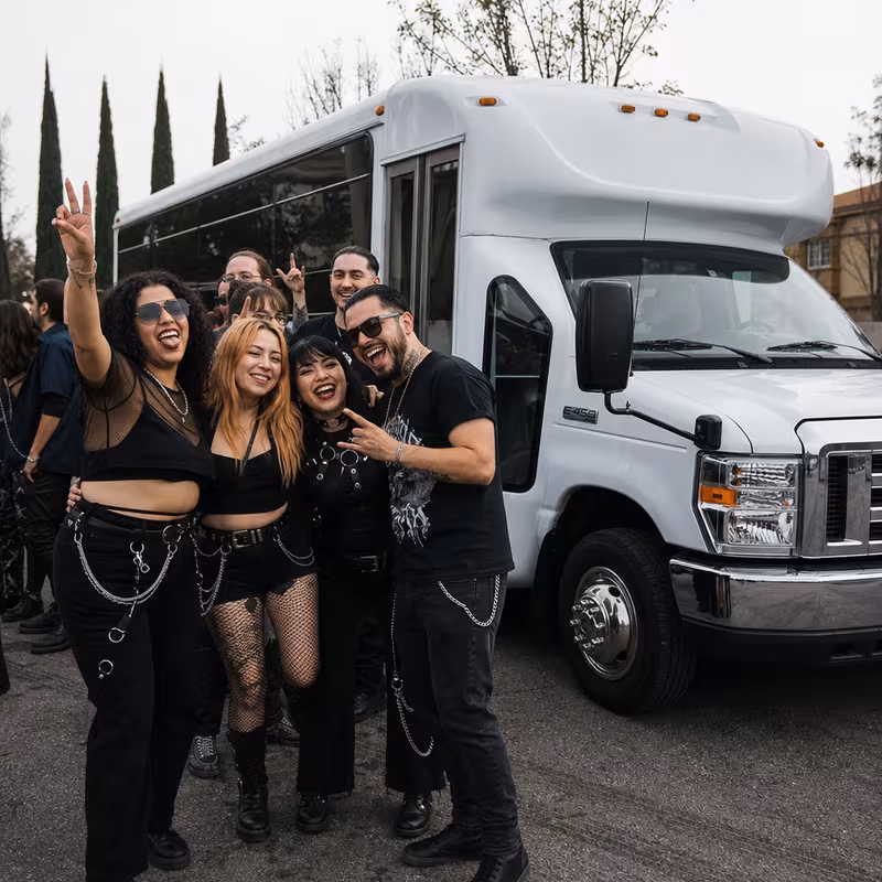 Black Mercedes Sprinter van staged for an Bronx Concert Transportation group