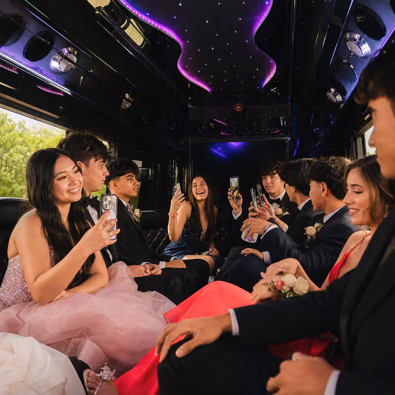Black Mercedes Sprinter van staged for an Bronx Prom & Homecoming Transportation group