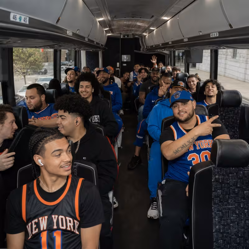 Black Mercedes Sprinter van staged for an Bronx Sporting Event Transportation group